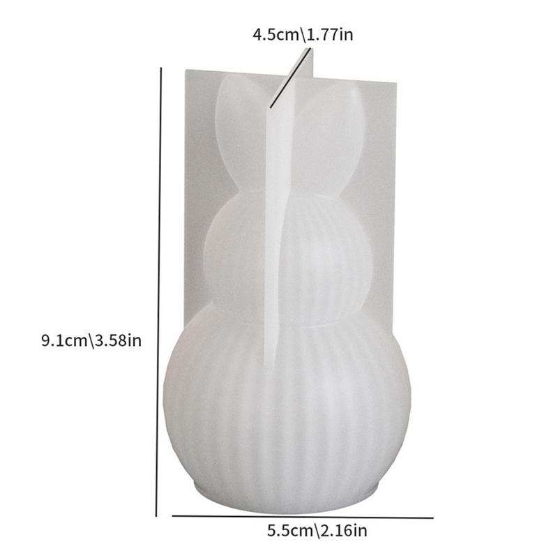 DIY Oster-Serie Silikonform 3D Gestreiftes Ei Gerader Ohrhase Kürbis Diamantmuster Hase Duftkerze Gips