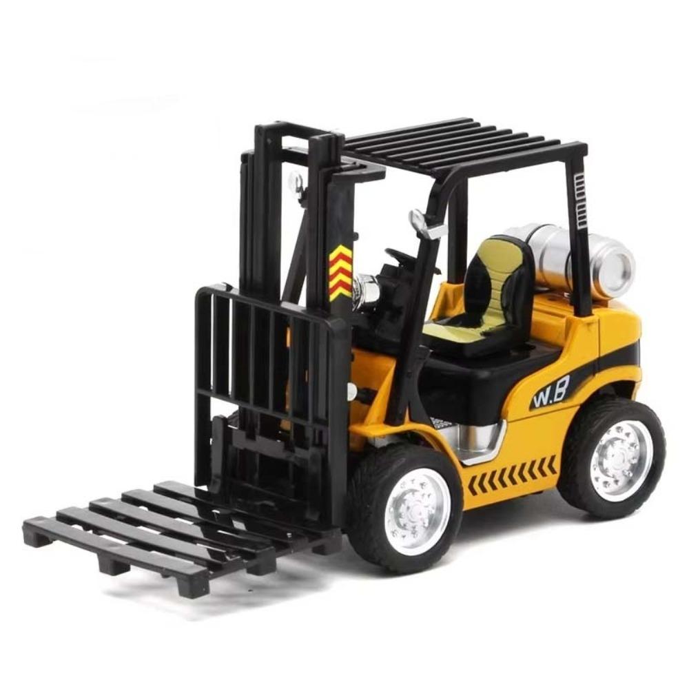 Warehouse Lift Truck Simulation Crane Toy Diecast Metal Engineering Vehicle Models  For Children