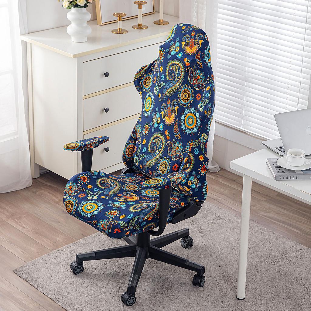 Game Chair Cover 4-Piece Stretchable Armrest Cover Chair Back Cover Chair Seat Cover Computer Video Game Office Chair Cover