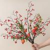 Künstliche Granatapfelzweige aus Kunststoff 6-Frucht-Kunstpflanzen Außengartendekoration