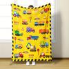 Cartoon Architectural Patterns Flannel Printed Blanket Suitable for All Seasons Suitable for Living Room Office Sofa and Travel