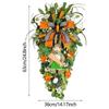 Easter Teardrop Wreath Ornament Easter Bunny Carrot Wreath Artificial Rabbit Carrot Teardrop Swag Decor For Front Door Porch