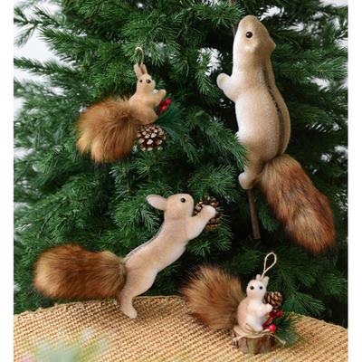 Christmas Decoration Hanging Tree Decorations Cute Squirrel Decor Adorable Christmas Accessory As Shown Adjustable Tail Wire