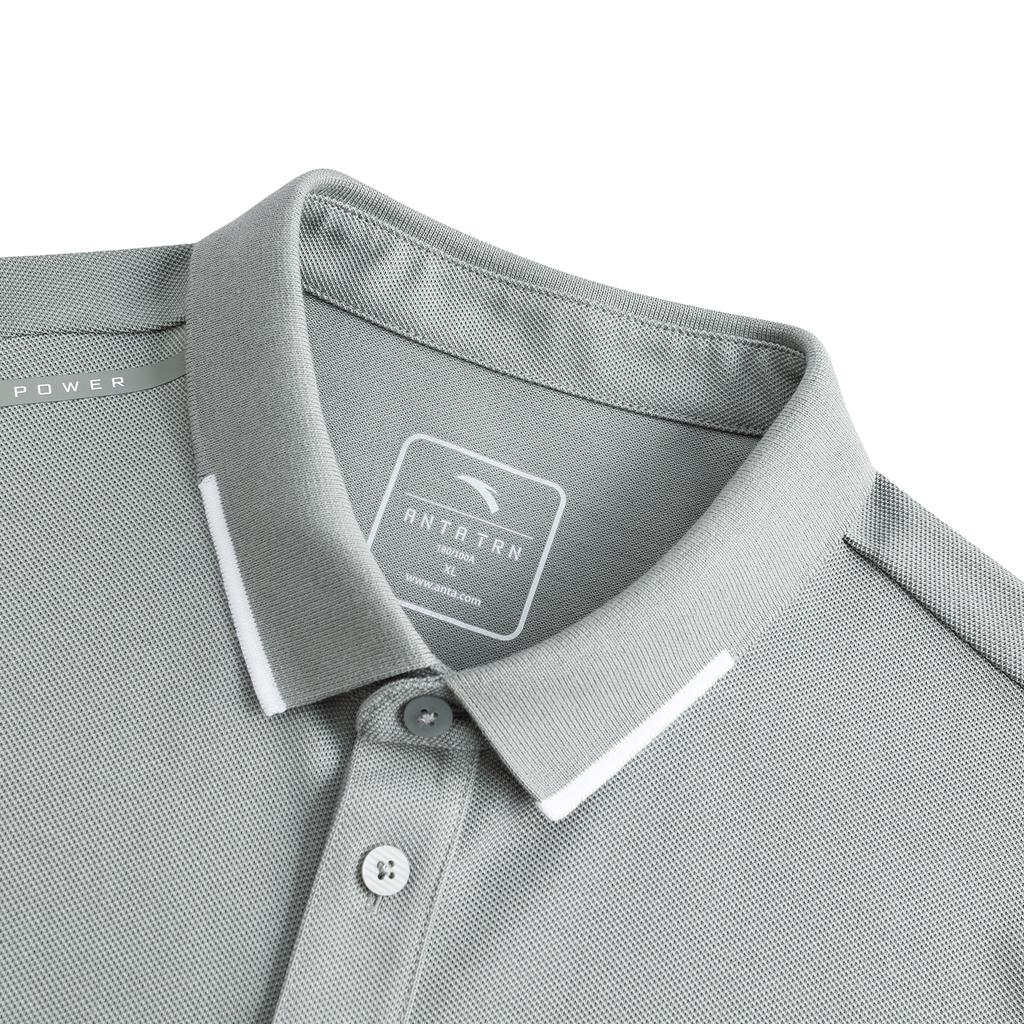 Anta Training Sports Casual Fashion Urban Commuting Skin-Friendly Comfortable Breathable Moisture-Wicking Polo Shirt Men tops Granite-Gray 952627116-3