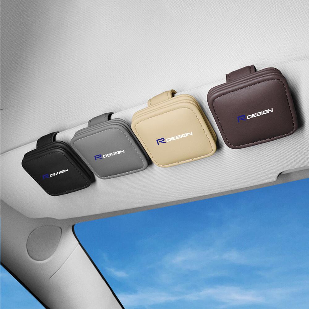 1Pcs Car Leather Glasses Clips Sun Visor Sunglasses Storage Fastener For Volvo Xc60 V50 V40 Xc90 S40 S60 S60 V90 V60 S90 Xc40