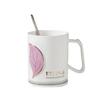 Kreative geprägte Keramiktasse mit Blattgold, Deckel und Löffel, Nachmittagstee-Kaffeetasse, Pärchenbecher, Exquisite Souvenirtasse