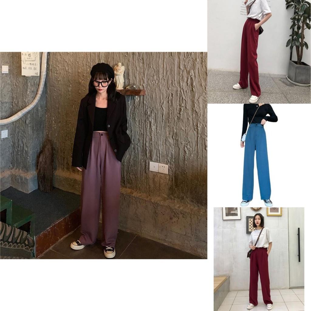 Pantaloni Eleganti a Vita Alta in Colori Uniformi per un Comfort Casual a Gamba Larga
