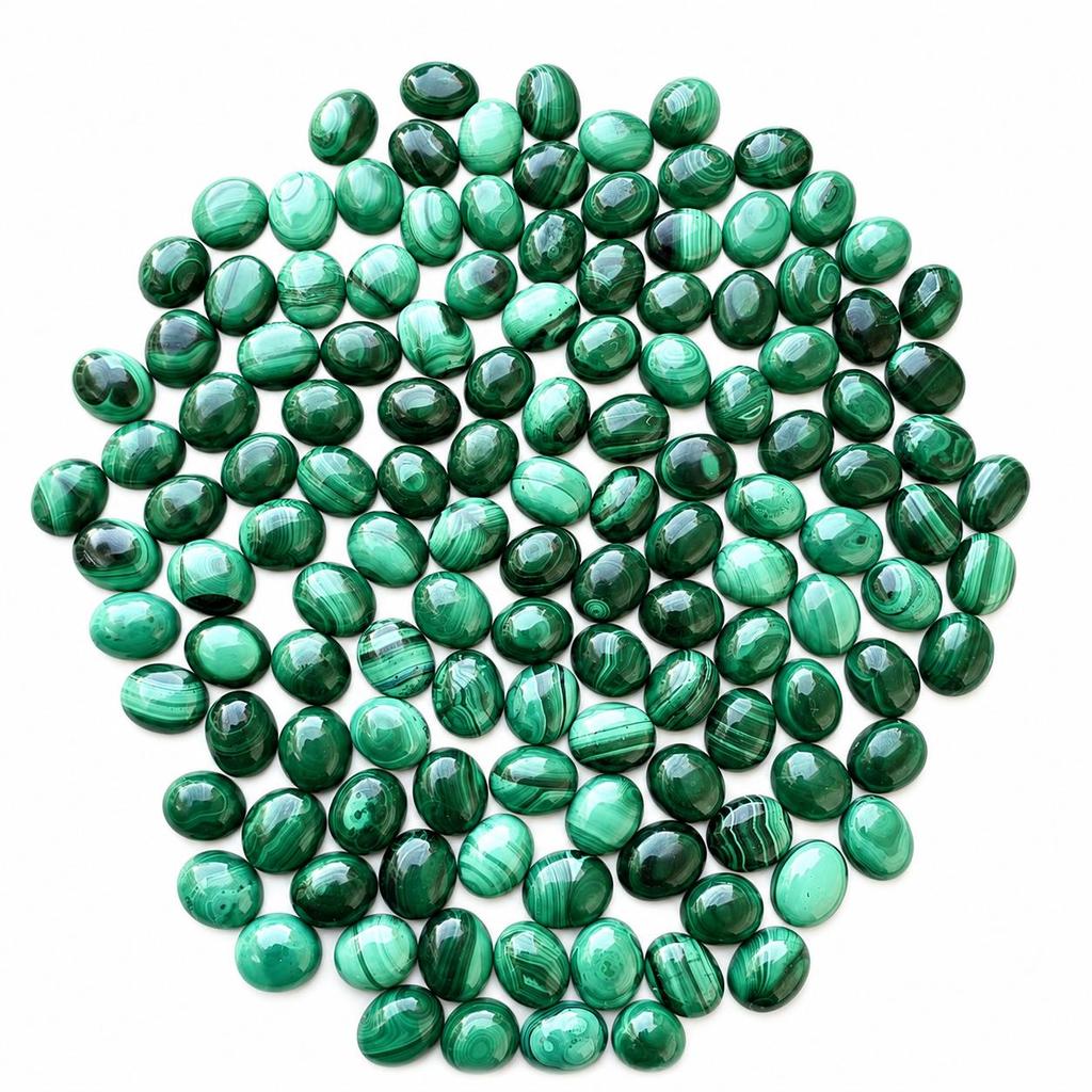 AAA+ Malachite Oval Flat Back Cabochon Wholesale Gemstone All Sizes Available