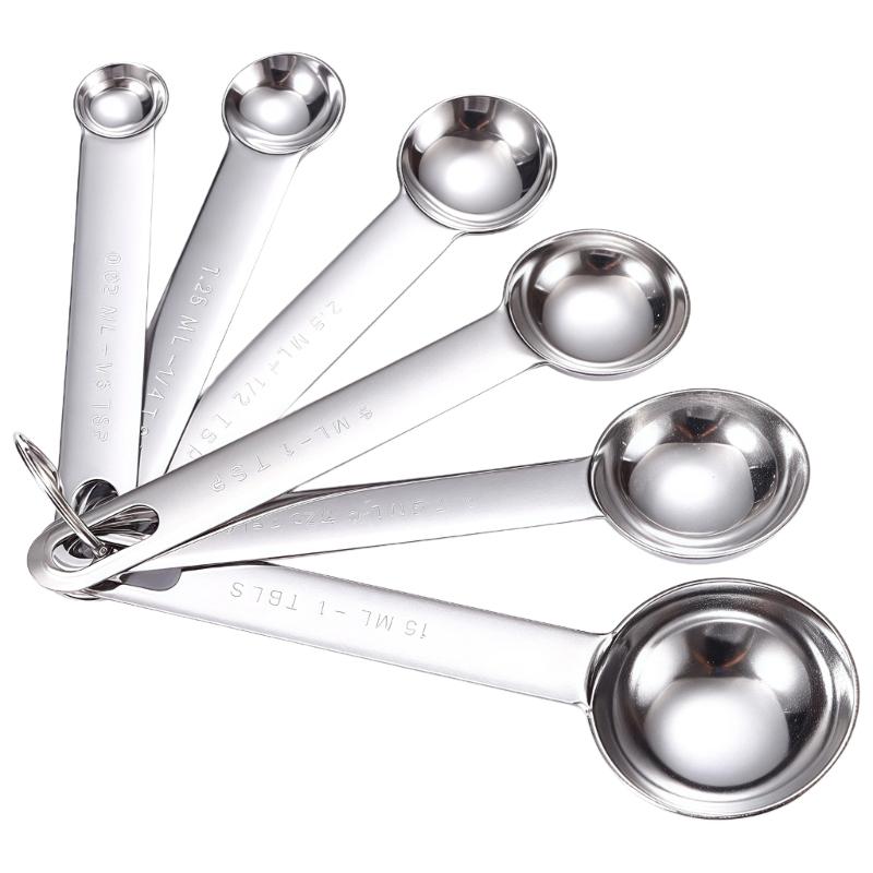 Heavy Duty Nonrust Steel Measuring Spoons 6pc Kitchen Essential Unseamed Construction Hygienic Food Grade Materials