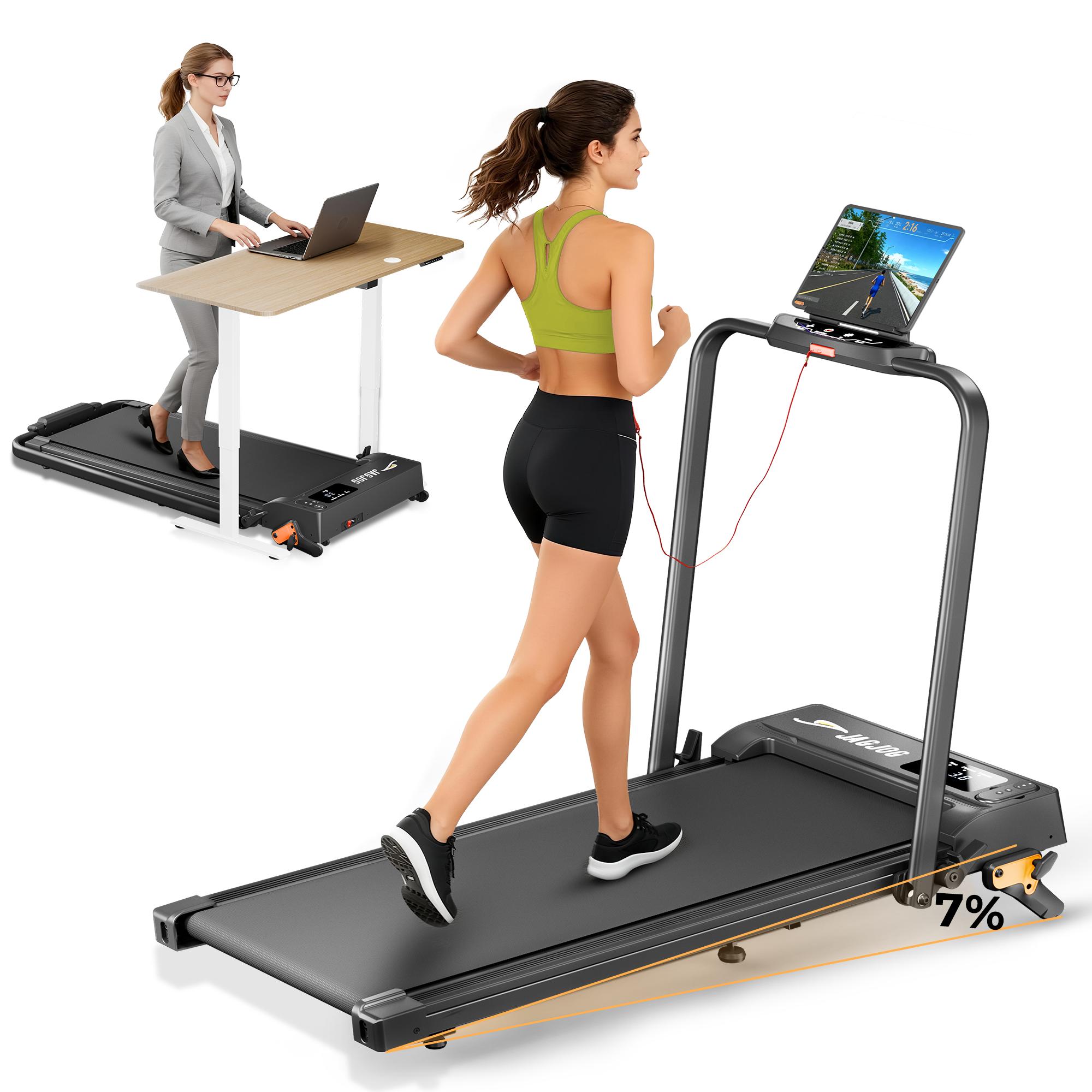 JT52 Bežiaci pás 2 v 1 Skladací Stroj na beh s náklonom s ovládaním cez APP Nosnosť 120 kg Kompaktný Domáci Fitness Bežiaci pás 950×380MM Pás