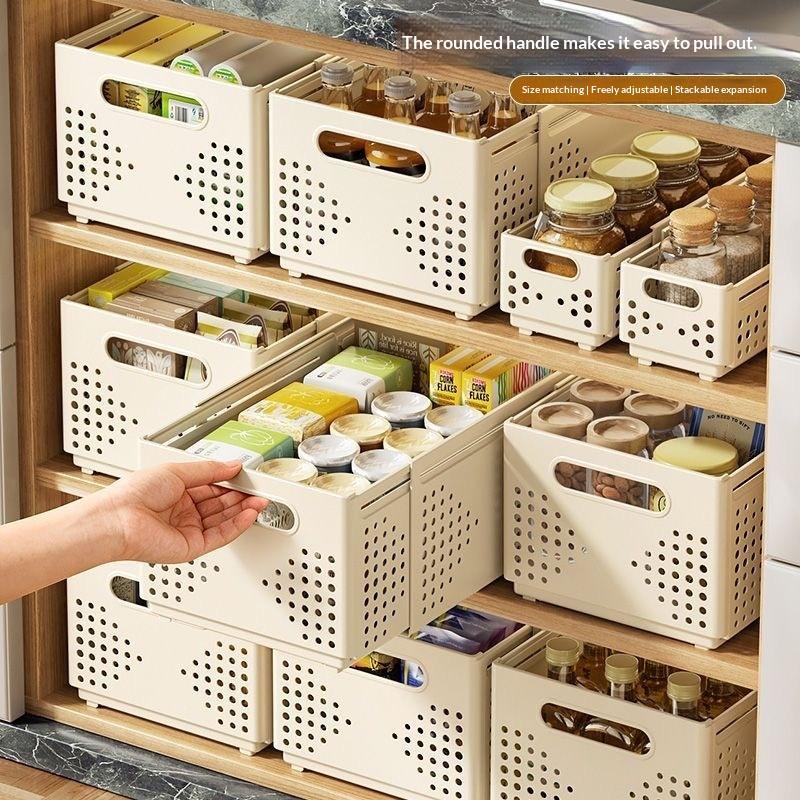 Wysuwany Plastikowy Pojemnik do Przechowywania w Szafce Stackowalny Rozszerzalny Organizer do Spiżarni Kuchennej