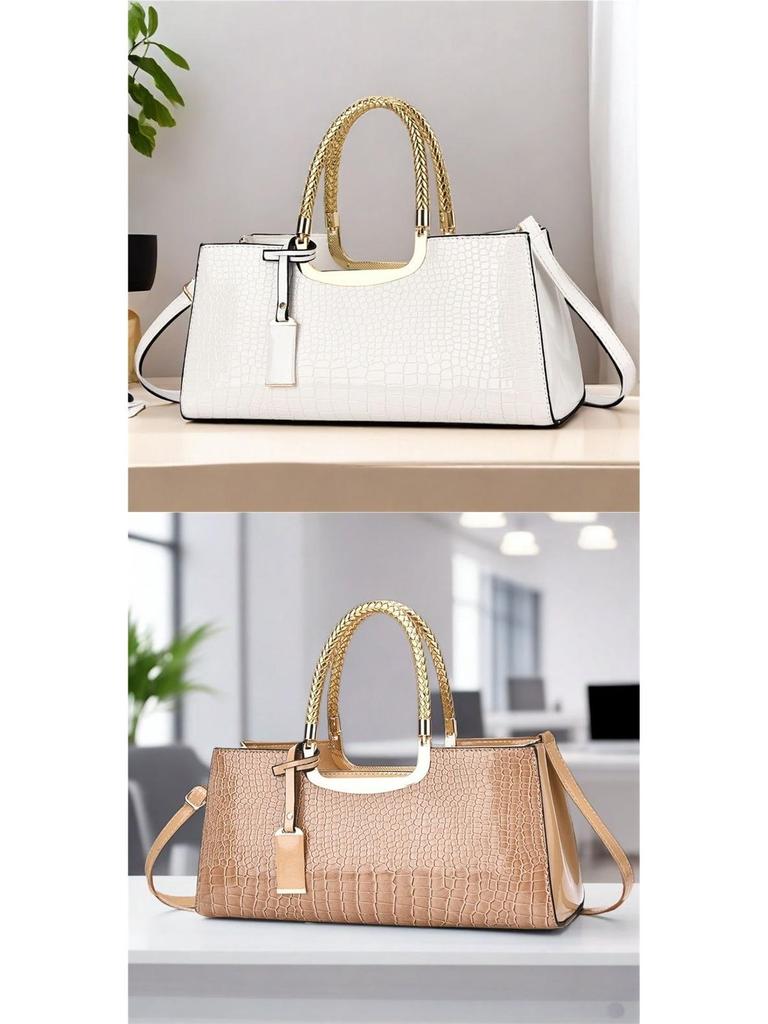 Red Patent Leather Crocodile Pattern Women's Wedding Crossbody Handbag