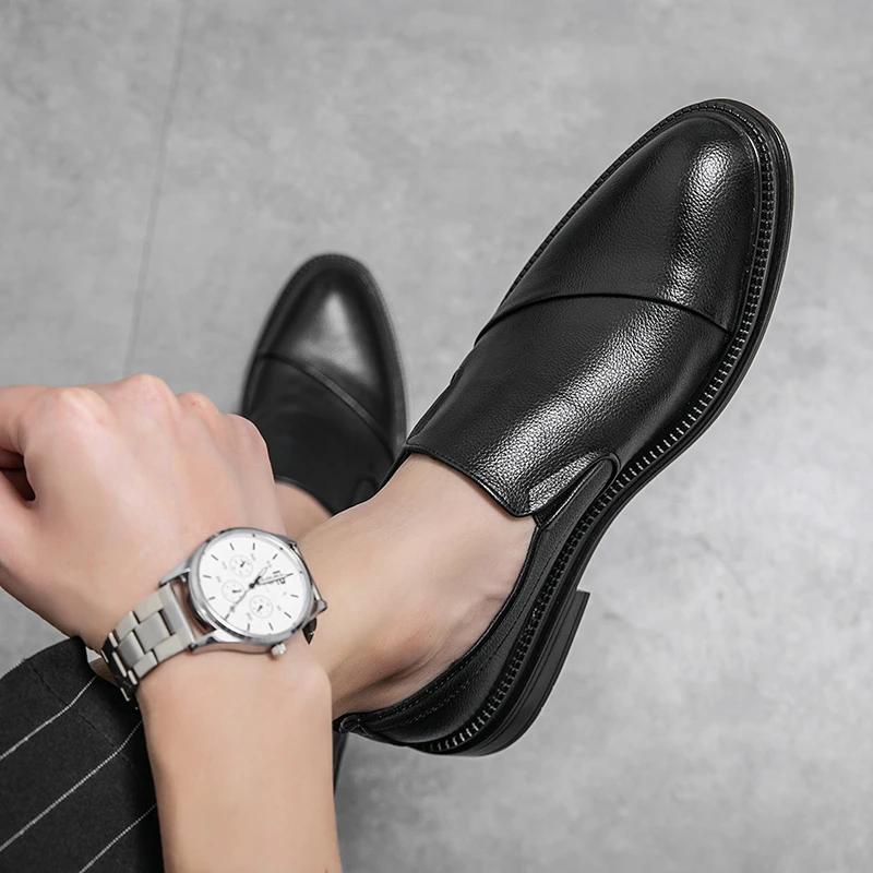 Fashion 2024 High Quality Handmade Oxford Dress Shoes Men Cow Leather Suit Shoes Footwear Wedding Formal British Style Business Retro