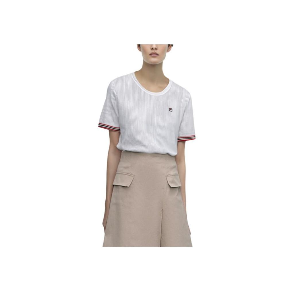 New FILA Set in Sleeve T Shirt Women's Standard White F11W321402FWT