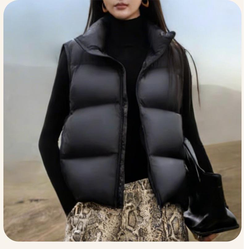 Women's Stand Collar Puff Down Vest - New Style Winter Sleeveless Gilet