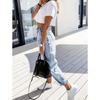 Jeans a vita alta corti affusolati casual larghi snellenti da donna 2026