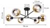 Asturia Black Ceiling Lamp 6-Flat Golden Lamp E27
