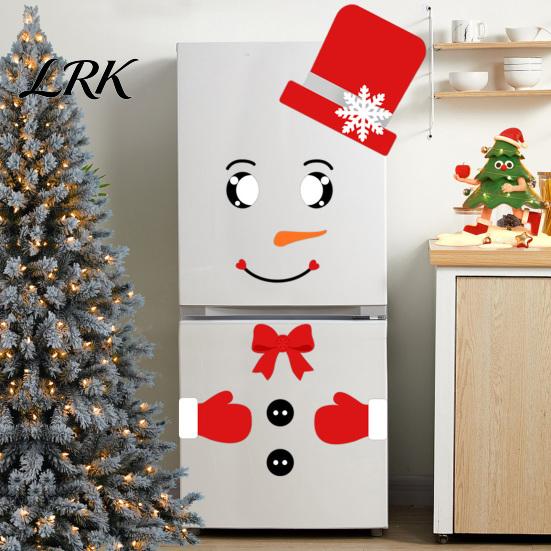 Self Adhesive Holiday Window Clings Christmas Snowman Stickers, DIY Decorative Emoticon Stickers for Party Supplies, Glass Waterproof Peel and