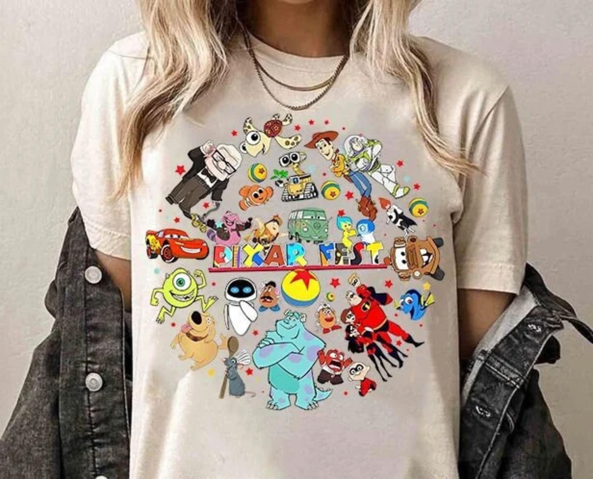 

Vintage 2Sided Print Monsters Inc Characters Doors Shirt and PixarS Monsters University TShirt Women Unisexs Soft Cotton 4XL