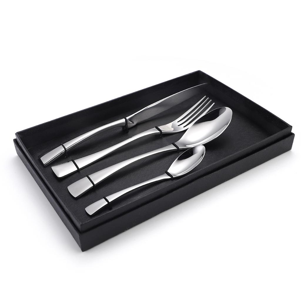 430 Stainless Steel Cutlery Set 4 Piece Set Hotel Restaurant Supplies Steak Home Creative Knife Fork and Spoon Gift Box