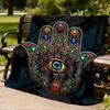 1pc Protective Eye Symbol Print Outdoor Blanket, Lightweight Polyester,