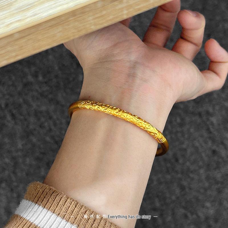 Gold-Plated Ethnic Style Golden Monkey Cudgel Openable Bracelet