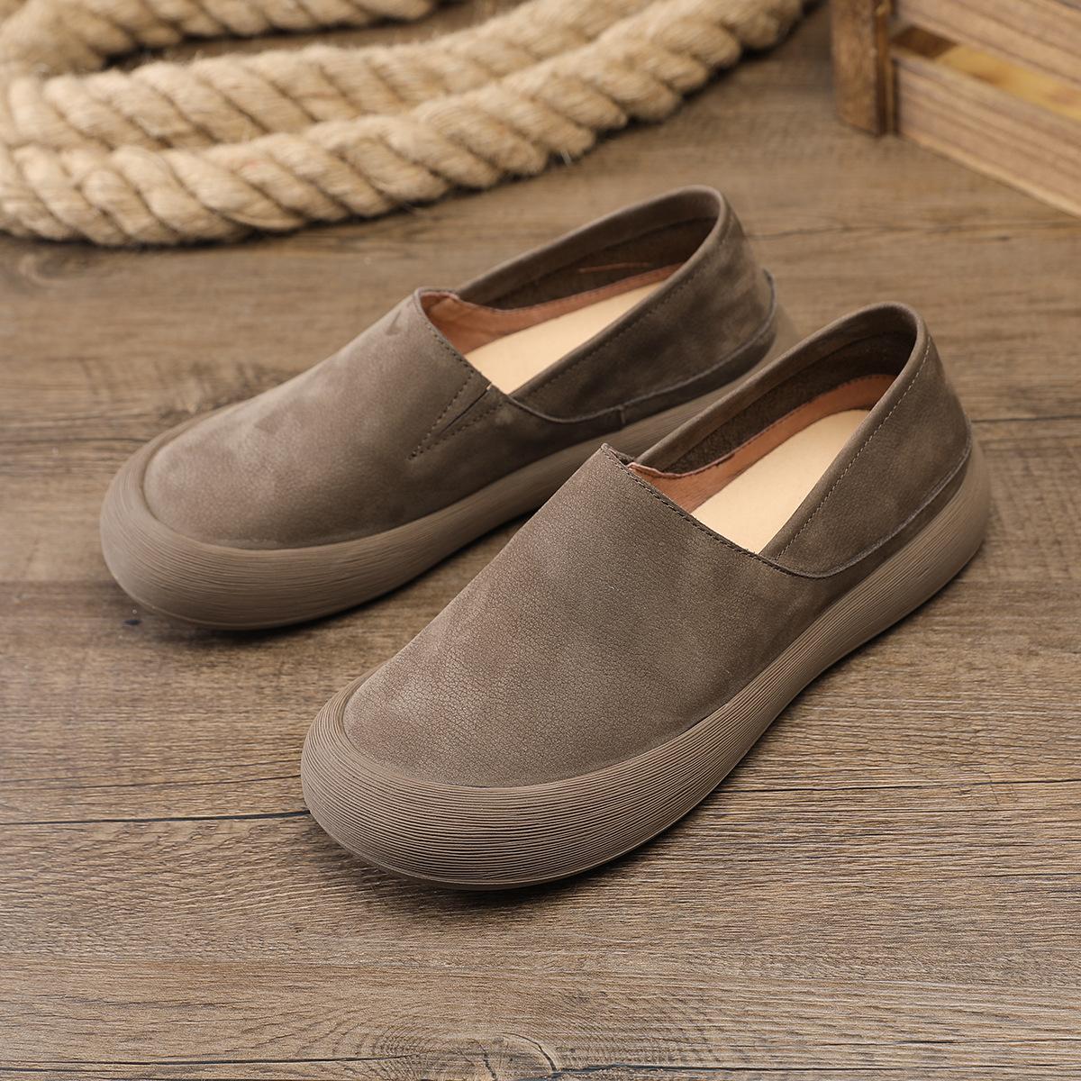 

Men s Shoes Cowhide Leather Platform Casual Shoes Men Leather Original Designer Loafers Men 38 серый