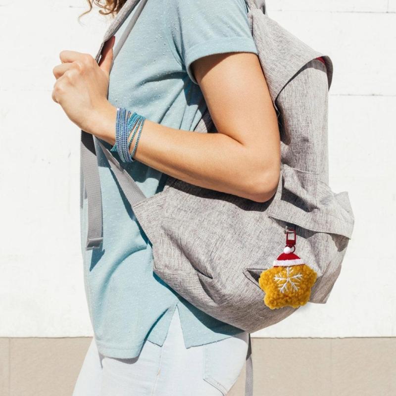 6 Pieces Cartoon Plush Christmas Keychain Collection Decorative Keyring Pendant Soft PP Cotton Charm for Bags and Keys