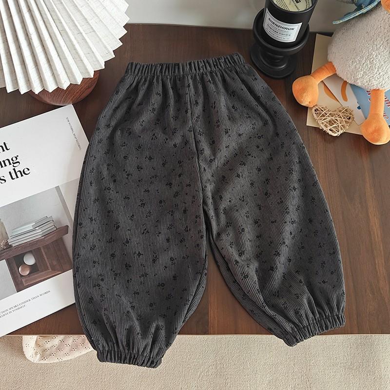 Kinder Frühling/Herbst Corduroy Lässige Jogginghosen Jungen & Mädchen Locker sitzende Haremshosen im Koreanischen Stil