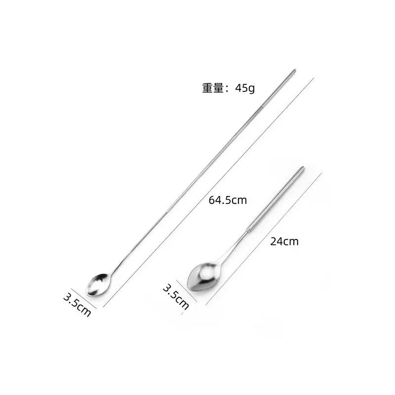 Extendable Fork, 8.7 to 25.4 Inch Long Handle Fork, Extra Long Fork, Telescopic BBQ Fork, Stainless Steel Dinner Fork, Fruit Dessert Fork Long Handle