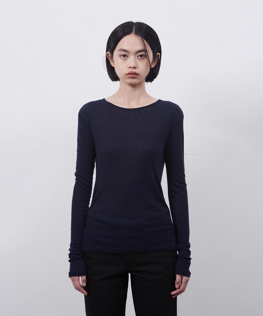 Ohesio Basic Long T-Shirt, Navy