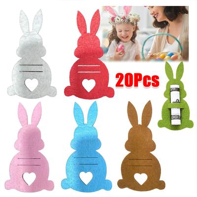 20 PIEZAS / Paquete Pinza para Dinero de Conejo Pascua Cambio Conveniente Billetes Vivos Festival Juguetón Suave Regalos para Niños 12 × 6 cm