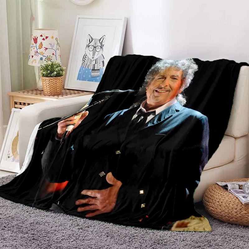 Retro Cool B-Bob Dylan Merchandise Blanket Fleece Home Popular Singer Throw Blanket Cozy Ultra-Soft for Couch Quilt