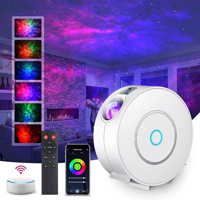 Smart Star Projector With App Voice Control Remote Rgb Lighting Perfect For Bedroom Home Party Night Ambient Light