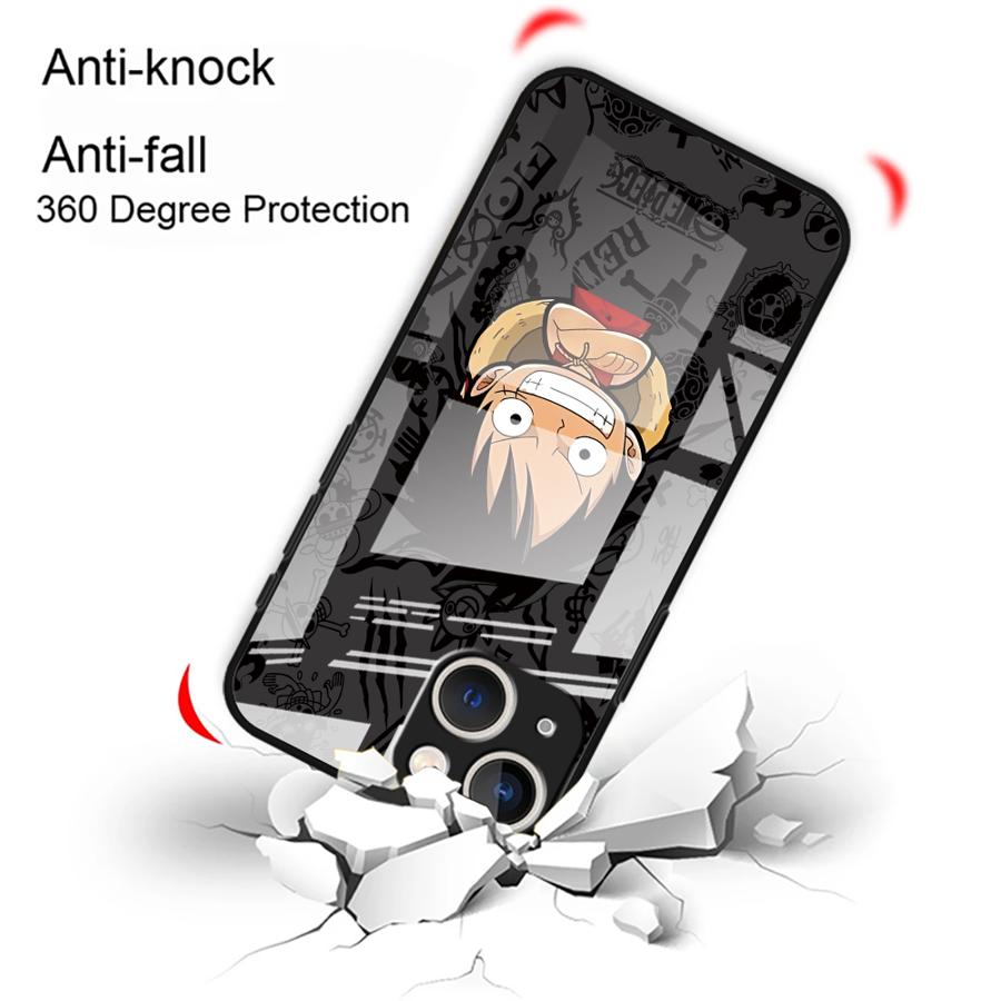 Case for iPhone 17 Pro Max 13 15 Plus 14 Air 11 16 XR 8 12 Glass Phone Cover OneS P-ieceS LuffyS