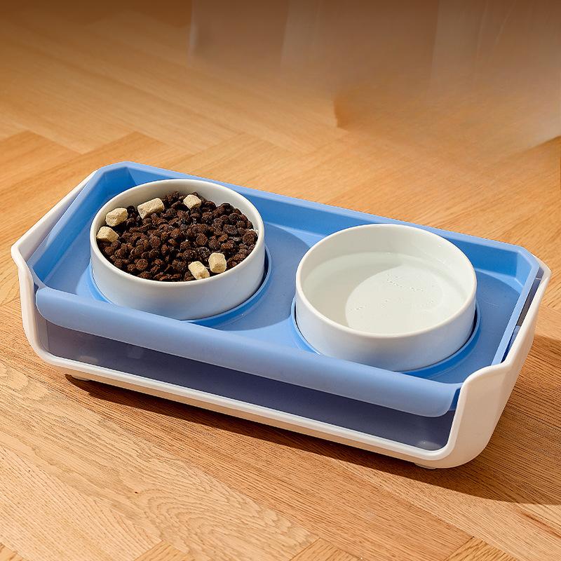 

Товары для животных Миска для кошек Керамическая двойная миска Наклонная миска для кошачьего корма Неопрокидывающаяся миска для собак Регулируемая миска для домашних животных 40*20*12cm