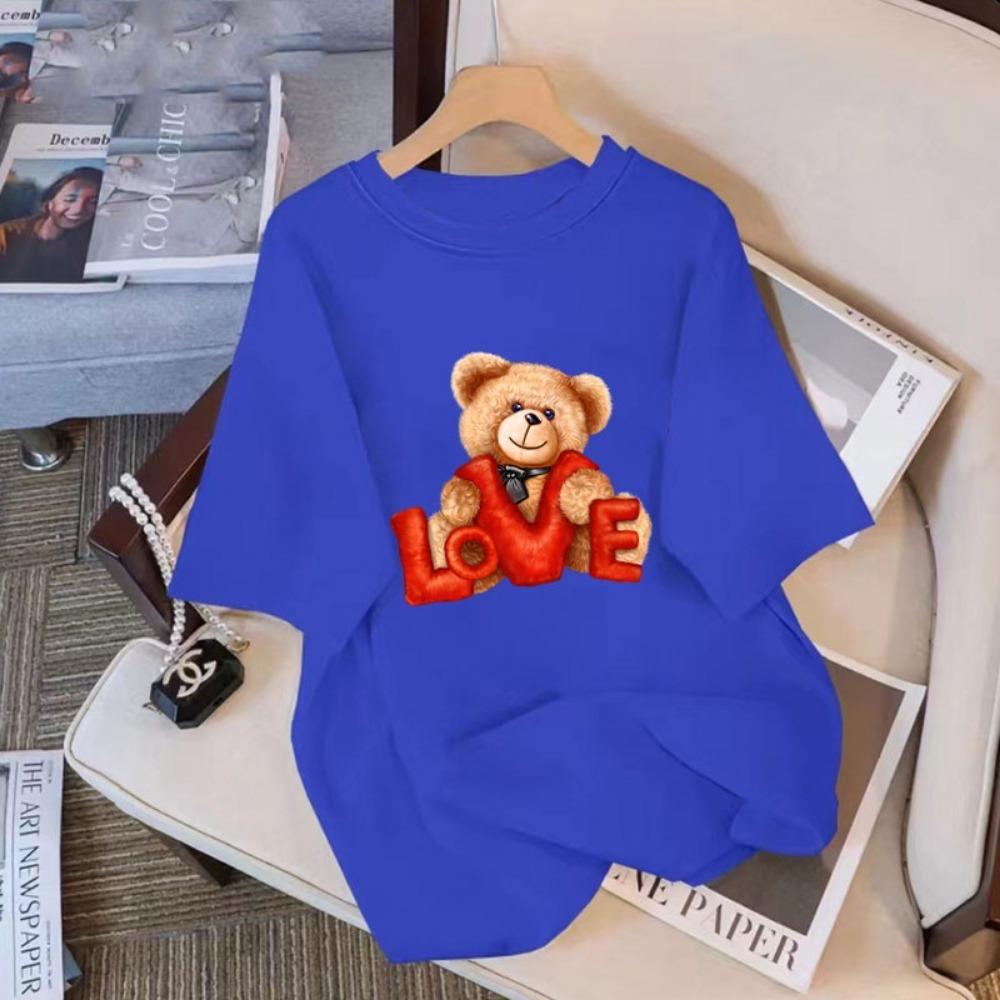 New Women's Plus Size Street Style Short Sleeved Casual Round Neck Women's T-shirt Medium Long Fashionable Loose Summer Plus Size Clothing