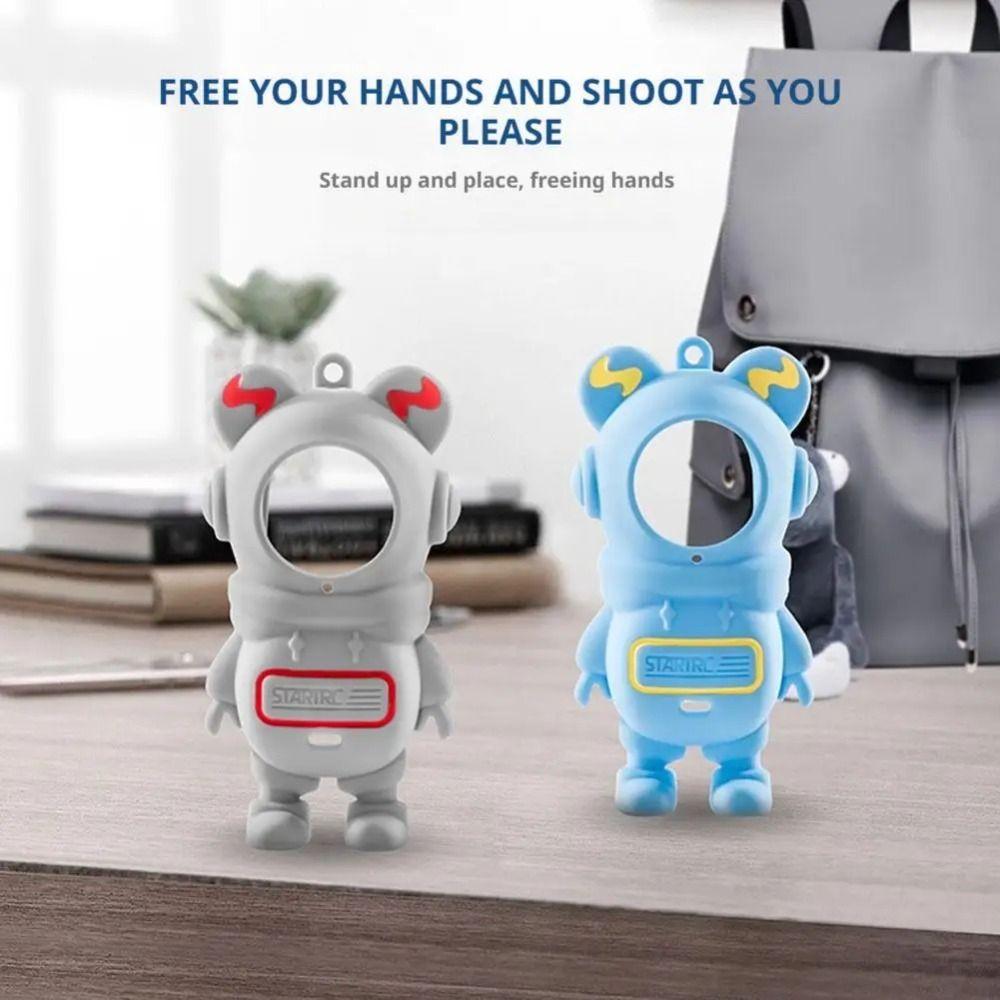 Silicone Protective Cover Cartoon Anti-Scratch Camera Lens Cap Anti-Drop with Lanyard Full Protector Case for Insta360 GO 3/3S