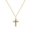 304 Stainless Steel Religious Necklace 18K Gold Plated Link Cable Chain Cross Pendant Necklace 45cm+ 5cm For Women Birthstone