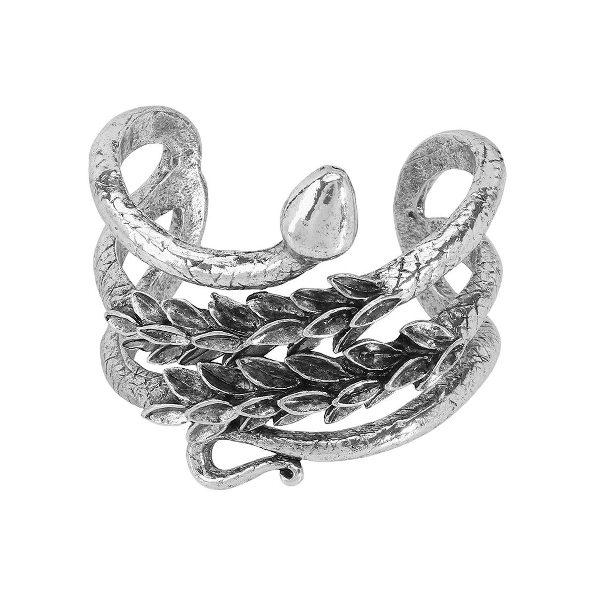 

Животная личность Преувеличенный Ретро Старый Многокруговой Намоточный Колосья пшеницы Весы Змеевидный Модный Браслет Женский