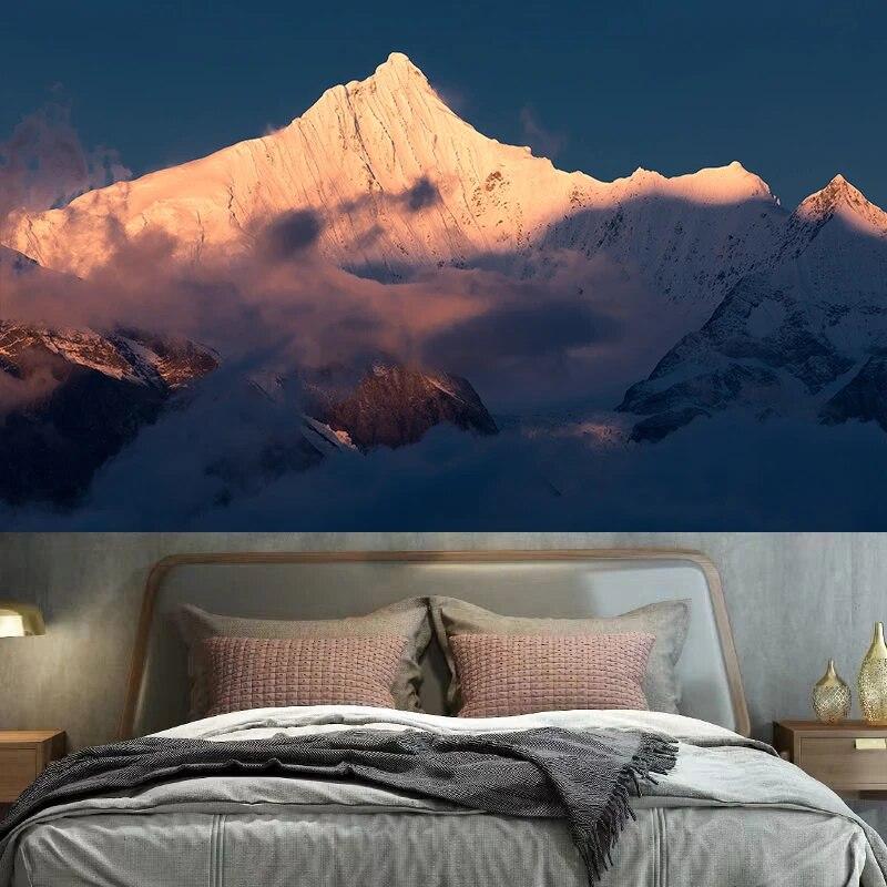 Sunset Peak Natural Landscape Tapestry Wall Hanging Bedroom Dormitory Room  Decoration Background Cloth Home