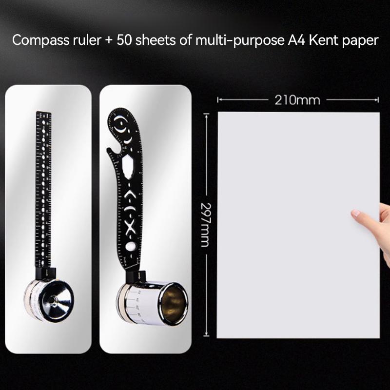 Multi Functional Compass Drawing Ruler for Circle Pattern Line Metal Geometry Homework Creative Auxiliary Circle Drawing Board