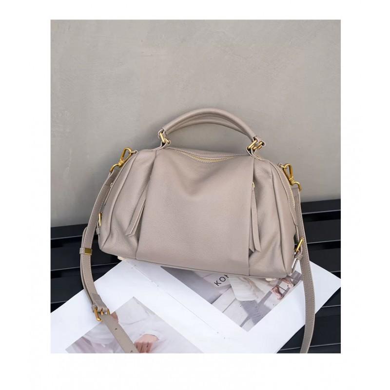 First-layer Cowhide Dumpling Bag Genuine Leather High-quality Cross-body Fashionable Large-capacity Women's One-shoulder Handbag