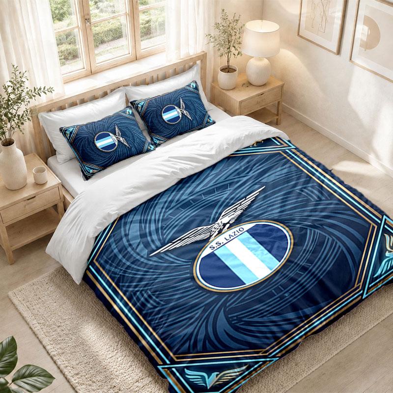 Bedding Set 1 Duvet Cover 2 Pillowcases Lazio FC Print Bedroom Home Decoration