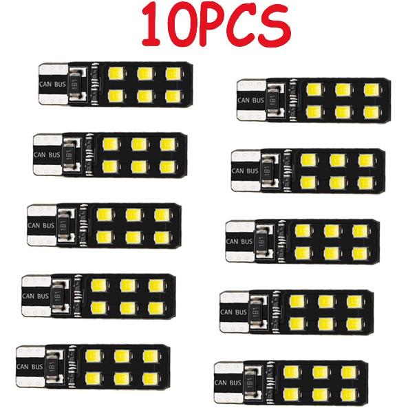 10PCS LED Lights,T10 W5W CANBUS T10 LED 12SMD 2835 Led Error Free 12V Car Light Source Wedge Led Rear Lamp Parking Light Replacement Bulbs
