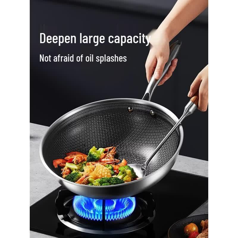 COOKER KING 32cm 304 Stainless Steel Non-stick Stir-fry Pan