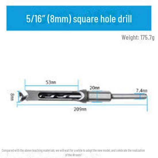 Premium British Lengthened Woodworking Tenon Machine with 4PC Square Hole Drill Bits