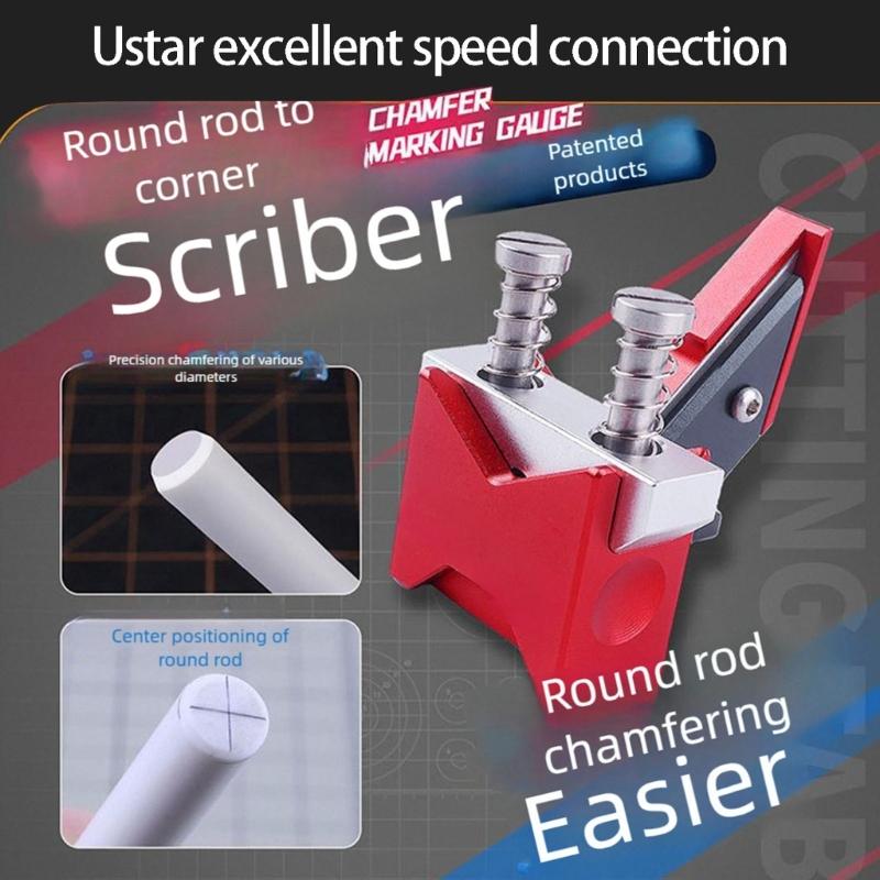 Metal Round Bar Chamfering Tool With Hole Positioning Guide Center Hole Locator For DIY And Hobbies Projects
