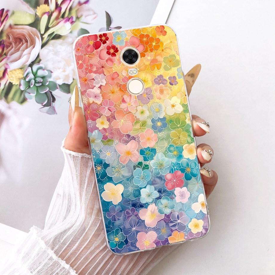 For Xiaomi Redmi 5 Plus Redmi5 Phone Case Luxury Flower Butterfly Cartoon Bow Pattern Back Cover Soft TPU Silicone Bumper