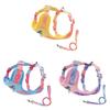 Pet Nylon Harness With Leather Back Support For Daily Walks And Easy Cleaning